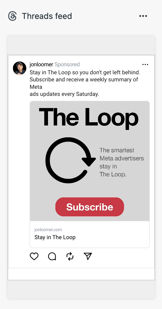 Thread feed location